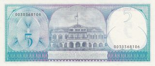 5 GULDEN UNC BANKNOTE FROM SURINAME 1982 PICK - 125 2