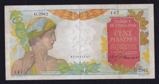 French Indochina 100 Piastre 1947 - 1949 Pick 82a