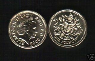 Great Britain 1 Pound Km993 2003 Queen Arms Unc Gb Uk British Money Coin