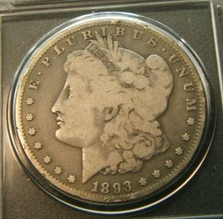 1893 Vg - F Morgan Silver Dollar Semi Key Date