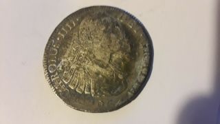 1796 8 Reale Reales Spanish Silver Worn Carolus Iiii