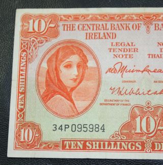 Ireland - 1963 Irish Lavery 10/ - Note Good Very Fine Currency Ten Shilling P63