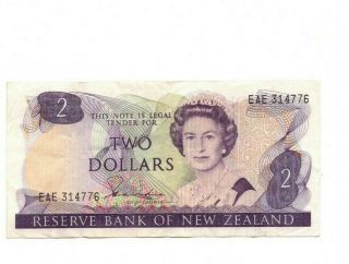 Bank Of Zealand 2 Dollars 1981 - 1985 Vf