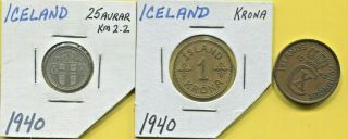 Iceland - Three Historical 1940 