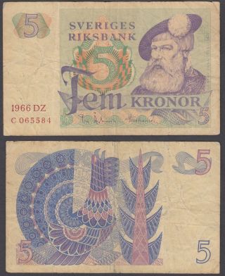 Sweden 5 Kronor 1966 (f) Banknote P - 51a