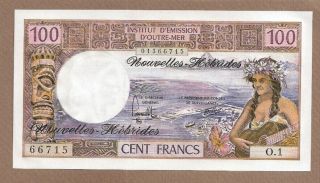 Hebrides: 100 Francs Banknote,  (unc),  P - 18d,  1977,