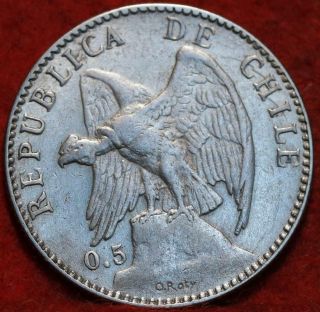 1907 Chile 20 Centavos Foreign Coin