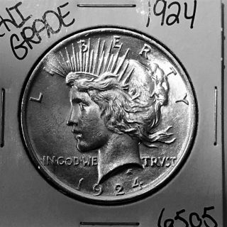 1924 Silver Peace Dollar Coin 6505