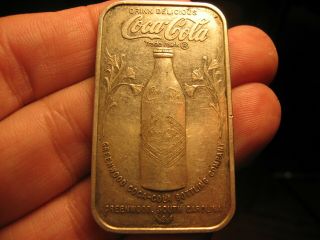 1904 - 1979 Greenwood South Carolina Coca - Cola Coke Bottling Silver Art Bar Ingot