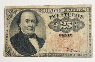 1874 25 Cents Fractional Currency | 47 L | Post Civil War National Bank Note