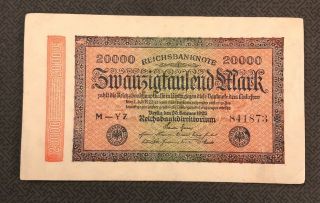 Germany (weimar Republic) 20000 (20,  000) Mark,  1923,  P - 85c,  World Currency