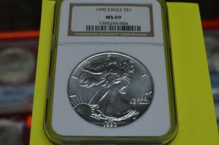 1990 Silver American Eagle (ngc Ms - 69)