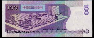 1998 Philippine 100 pesos NDS Ladder serial SN DC 123456 Ramos/Singson Unc 2