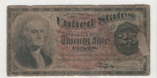 1863 Fourth 4th Issue Twenty Five Cent Red Seal Fractional Currency 25 Cents