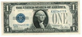 1928 A Series Us $1 One Dollar Blue Seal Funny Back Currency Note H36234077