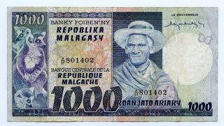 Madagascar 1974 1000 Francs Ariary P 65a - Pvv
