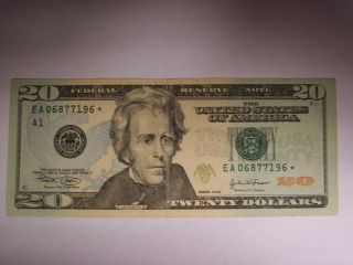 2013 $20 Twenty Dollar Bill Star Note U.  S.  Currency