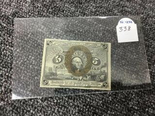 U.  S.  Fractional Currency 5c 1863 Five Cents G.  Washington,  Fr - 1232, 4