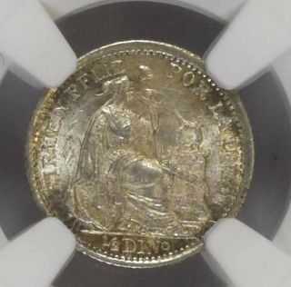 Peru 1/2 Dinero 1904/804 Ngc Ms - 65