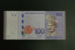 Malaysia $100 Note Ch - Unc Prefix Ae241371 (v176)