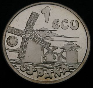 Spain 1 Ecu 1994m Prooflike - Silver - Juan Carlos I.  - 535