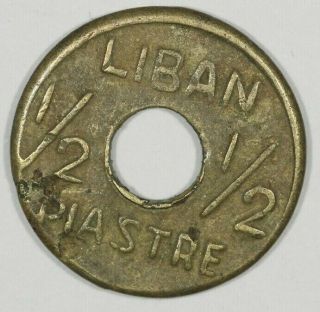 Lebanon 1/2 Piastre Nd Wwii Emergency Issue 1940 