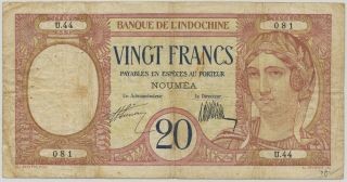 (s) 612231 - 143 Caledonia 20 Francs Nd (1929),  P.  37