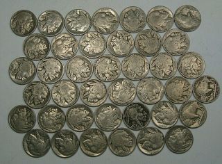 Roll - 40 Coins Full Date Buffalo Nickel Mostly 1935,  1936,  1937.  32
