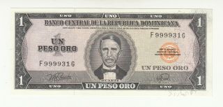Dominican Republic 1 Peso 1978 Aunc P108 High Serial @