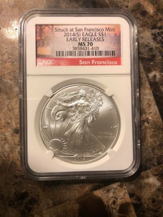 2014s American Silver Eagle Ngc Ms70 Early Releases Struck At San Francisco Min