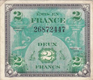 2 Francs Very Fine Banknote From Allied Military In France 1944 Pick - 114