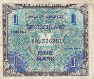1 Mark Fine Banknote From Allied Military In Germany 1944 Pick - 192