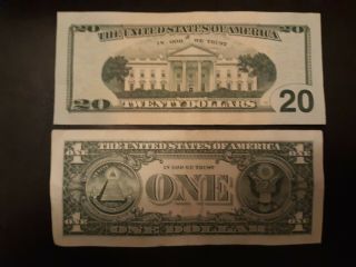 2013 $20 Twenty Dollar Bill STAR Note U.  S.  Currency ML 05229431 & $1 one star 3