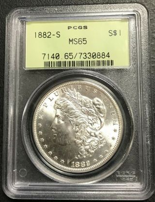 1882 - S U.  S.  Morgan Silver Dollar Pcgs Graded Ms65 Ogh $2.  95 Max