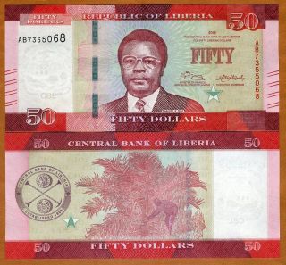 Liberia,  50 Dollars 2016 (2017),  P -,  Unc Redesigned