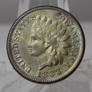1883 Bronze Indian Head Small Cent Variety 3 Toned Purple & Green