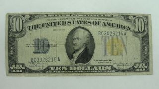 U.  S.  Series Of 1934 - A Ten Dollar Silver Certificate / Gold Seal