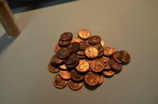 1946 S Roll Of Uncirculated Lincoln Cents.  50 Coins.  Gem Bu