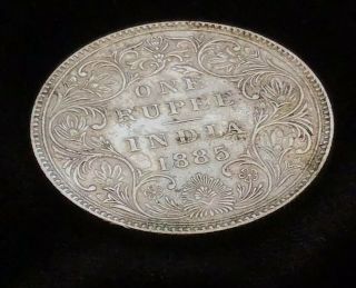 British India 1885 Victoria Empress One Rupee Silver Coin