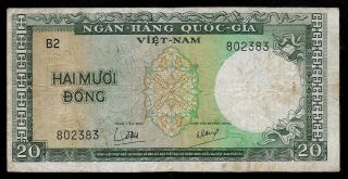 World Paper Money - South Vietnam 20 Dong 1964 P16 @ Fine Cond.