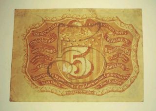 1863 George Washington U.  S.  5 Cents Fractional Currency 2