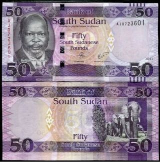 South Sudan 50 Pounds,  2017,  P - 14,  Unc World Currency