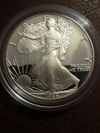 1986 S American Eagle One Dollar Proof 1 Oz Silver Bullion U.  S.  Coin