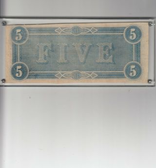 Confederate States America Five Dollar 1864 2