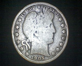 1905 - O Barber Silver Half Dollar 18528