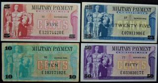 Vietnam Military Payment Currency - 1970 - 71 Series 692 - 5¢ 10¢ 25¢ 50¢