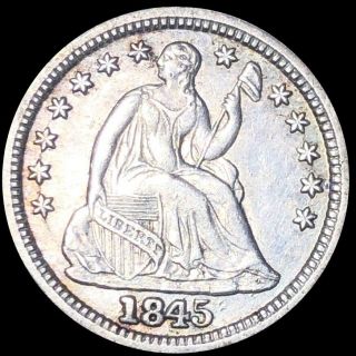 1845 Seated Half Dime Nearly Uncirculated Liberty Silver Ms Bu Philadelphia Nr