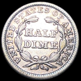 1845 Seated Half Dime NEARLY UNCIRCULATED Liberty Silver ms bu Philadelphia NR 2