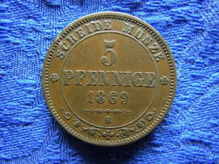 Germany Saxony 5 Pfennig 1869,  Km1218