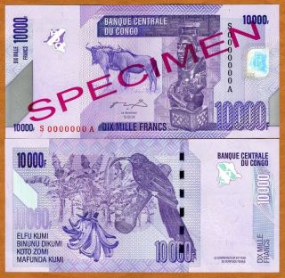 Specimen,  Congo D.  R. ,  10000 (10,  000) Francs,  2006 (2012),  P -,  Unc